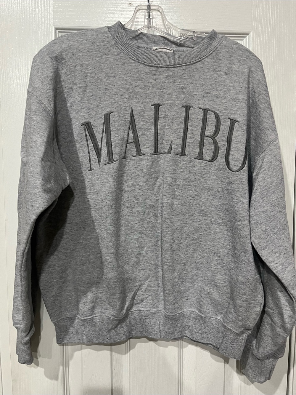 Malibu Heather Gray Crewneck with Raised Logo